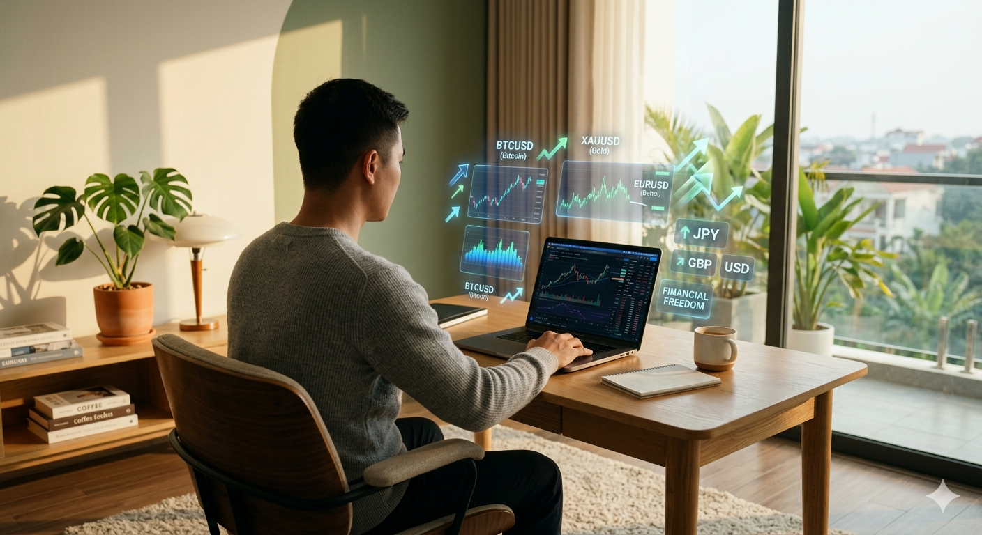Cách Học Trade Forex Vàng + Bitcoin Cơ Bản Tại Nhà Kiếm Tiền Online